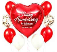 Happy Anniversary in Heaven Heart Balloon Memorial Set Memorial & Remembrance