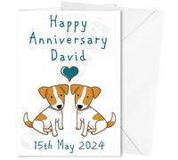 Happy Anniversary Jack Russell Terrier Personalised Card