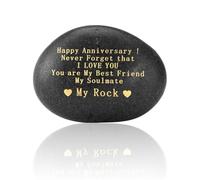 Happy Anniversary Rock Romantic Gift, Aniversary Gifts, Love You Gifts, Engraved Rock Happy Anniversary My Rock Gifts Decorative Stones with Red Velvet Bag