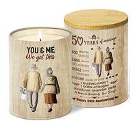 Happy Anniversary Romantic Candle Gift, Wedding Anniversary Couple Gifts for Women Men, 50 Years of Marriage Lavender Candle Gift of Wife Husband, Burn Time 50 Hours