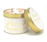 Lily Flame Happy Anniversary Tin Candle - Congratulate with Lily Flame Tin Candle - with Soft Scents - Cruelty Free and Vegan Friendly
