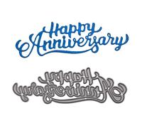 Happy Anniversary Script Metal Cutting Die for Card Making