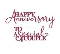 Happy Anniversary to a Special Couple Die Cuts for Card Making, Metal Cutting Dies for Paper Scrapbooking, DIY Stencils for Album Party Wedding Festivals Decoration, KDQ284