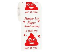 Happy Anniversary Toilet Paper Roll Funny 1st Anniversary for Men and Women Valentines Funny Novelty Wedding or Dating One Year Present for Him or Her Party Decorations Supplies