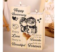 Happy Anniversary Wedding Gifts for Wife or Husband, Couples Gift Candlestick, Wedding Anniversary Presents for Parents, Her, Him, Girlfriend, Boyfriend, Mum and Dad