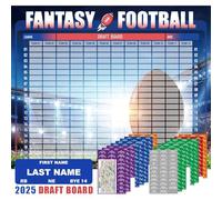 Happy Aplenty Fantasy Football Draft Board 2025-2026 Kit 12 Teams 20 Rounds, 500+ Player Labels & Blank Labels - Includes 2025 Top Rookies & Schedule