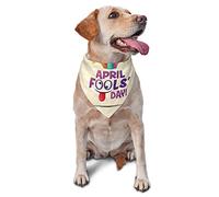 Happy April Fools Day Dog Bandanas Pet Scarf Triangle Bib Boy Girl Adjustable Kerchief Accessories for Small Medium Large Puppy