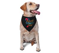 Happy April Fools Day Dog Bandanas Pet Scarf Triangle Bib Boy Girl Adjustable Kerchief Accessories for Small Medium Large Puppy