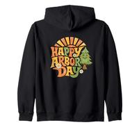 Happy Arbor Day Vintage Retro Tree Planting Teacher Zip Hoodie
