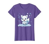 Happy Arctic Fox With Snowflakes I Kids Arctic Fox T-Shirt