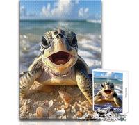 Happy As A Turtle 1000 Piece Jigsaw Puzzles for Adults Creative Problem Solving Game Heartfelt Memorable Gift Idea Size 50x75cm