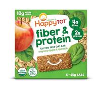 Happy Baby Tot Fibre and Protein Organic Soft-Baked Oat Bars, Apple/Spinach, 0.88 Ounce (Pack of 30)