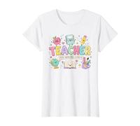 Happy Back to School Welcome First Day Class Teacher Student Value Graphic T-Shirt, Women, White, XS