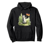 Happy Badger in Forest for Germany Colors for Man and Woman Pullover Hoodie