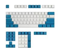Happy Balls PBT Keycaps Backlit Cherry MX Keycap Set Doubleshot OEM Profile Translucent with Keycap Puller for US Layout 61 87 104 108 MX Switches Mechanical Keyboard (Blue White Combo)