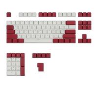 Happy Balls PBT Keycaps Backlit Doubleshot Keycap Set OEM Profile Translucent Cherry MX Key Caps for 104/87/61/108 MX Switches Mechanical Keyboard(New Red White Combo)