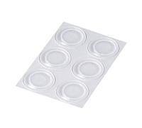 Happy Bananas Clear Self Adhesive Flat Bumper, Rubber Feet for Furniture, Glass, Tables, Crafts - 19mm x 1.9mm (6)