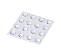 Happy Bananas Mini Self Adhesive Flat Topped Bumper Pads Stops Rubber Feet for Coasters, Glass, Ceramics, Crafts - 8mm x 3mm (16, Clear)