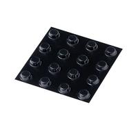 Happy Bananas Mini Self Adhesive Flat Topped Bumper Pads Stops Rubber Feet for Coasters, Glass, Ceramics, Crafts - 8mm x 3mm (16, Black)