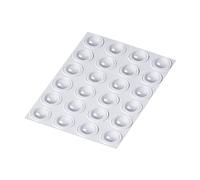 Happy Bananas Self Adhesive Clear Domed Bumper Dots, Rubber Feet for Cabinet Doors, Glass, Chopping Boards, Crafts - 10mm x 3.1mm (24)