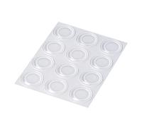 Happy Bananas Self Adhesive Rubber Feet, Clear Flat Bumper Pads for Glass Cutting Boards, Table Tops, Crafts - 19mm x 1.9mm (12)