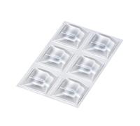 Happy Bananas Self Adhesive Square Rubber Feet, Clear Bumper Pads for Electronics, Furniture, Glass, Walls, Speakers - 20.5mm x 7.5mm (6)