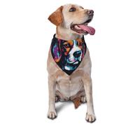 Happy Beagle On Printed Graphic Pet Triangle Scarf For Dogs & Cats, Adjustable Cute Pet Bandana For & Photo Shoots