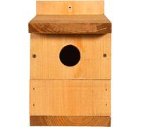 Happy Beaks Garden Bird Nesting Box Traditional Redwood Wooden Bird House Removable Panel Natural Roof in Larch (Multinester Nest Box x1)