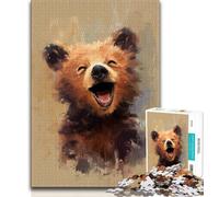 Happy Bear Jigsaw Puzzles for Teenagers,Challenging Game Toys Every Piece Is Unique - Challenging Family Fun Game 50x75cm