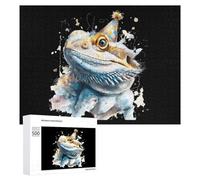 Happy Bearded Dragon Wooden Jigsaw Puzzles for Adults Intelligent Games Home Decor Artwork for Home Office