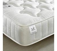 Happy Beds Neptune Semi Orthopaedic Spring Mattress Damask Fabric Bedroom 4' Small Double 120 x 190 cm