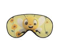 Happy Bee Sleeping Mask, Light Blocking Eye Mask, Comfortable and Soft, Eye Cover with Elastic Band, Suitable for Men and Women, Suitable for Travel/Sleeping