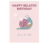 Happy Belated Birthday Snail Mail Fun! Contemporary Belated Birthday Card ELML071