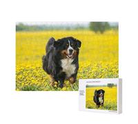 Happy Bernese Mountain Dog,300 Pieces Wooden Jigsaw Family Game Jigsaw Puzzles for Adults Teens Home Decor