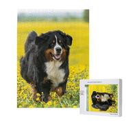 Happy Bernese Mountain Dog,500 Pieces Wooden Jigsaw Family Game Jigsaw Puzzles for Adults Teens