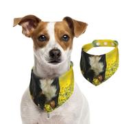 Happy Bernese Mountain Dog,Dog Bandanas Cotton Pet Scarf Adjustable Bibs for Pet,M