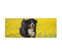 Happy Bernese Mountain Dog,Mouse Pad Large Desk Pad Computer Keyboard Mouse Mat With Non Slip Rubber Base 30 x 80 cm
