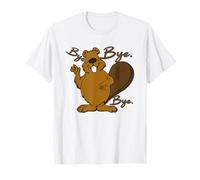 Happy Big Belly Beaver Sayng Bye - Funny Cute TAKE Care T-Shirt