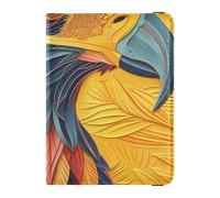 Happy bird Head Close-up Texture Art Leather Passport and Vaccine Card Holder Combo for travel Travel Documents Organizer Protector Travel Passport Wallet for women Waterproof, Happy bird head