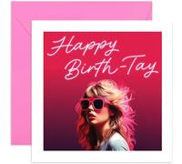 Happy Birth-TAY Taylor Greeting Card for Her - Birthday Card for Music Fans - Stylish Birthday Card for Her, Women, Friend, Bestie, Daughter, Sister - 16th 18th 21st 30th Teen Birthday Card