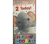 Happy Birthday 2 Today Hip Hip Hooray! Elephant Card