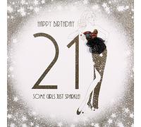 Happy Birthday 21, Some Girls Just Sparkle, Handmade Greeting Card by Five Dollar Shake GS17