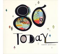 Happy Birthday 80 Today Art Deco Birthday Greeting Card Mambo Range Cards
