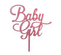 HAPPY BIRTHDAY ACRYLIC CAKE TOPPERS, 1ST, 2ND, 4TH, 16TH, 18TH 21ST, 30TH, 40TH, 50TH, 60TH, 70TH, 80TH GOLD SILVER GLITTER CUPCAKE RHINESTONE CAKE DECORATIONS (BABY GIRL PINK)