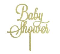 HAPPY BIRTHDAY ACRYLIC CAKE TOPPERS, 1ST, 2ND, 4TH, 16TH, 18TH 21ST, 30TH, 40TH, 50TH, 60TH, 70TH, 80TH GOLD SILVER GLITTER CUPCAKE RHINESTONE CAKE DECORATIONS (BABY SHOWER GOLD)