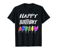 Happy Birthday Andrew Value Graphic T-Shirt, Men, Black, S