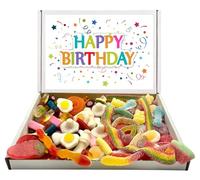Happy Birthday Assorted Popular Pick n Mix Sweet Letterbox Gift Selection 400g, Variety of Sweet Choices with matching Gift Card (400g Jelly and Fizzy Mix, 200g of each)