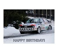 Happy Birthday Audi Quattro Classic Rally Car Greeting Card PT073