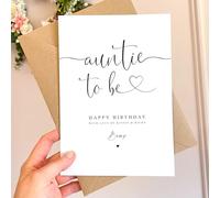 Happy Birthday Auntie to be Card from Bump with envelope, Aunt to be, Happy Birthday Aunty to be Birthday Card, Birthday Card Bump