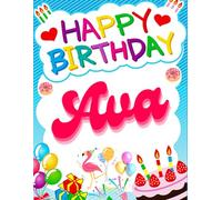 Happy Birthday AVA: Birthday Sketchbook and Notebook for Doodling, Sketching, Drawing, Painting, Diary New Birthday gift for Girls: 120 Pages, 8.5*11 inch